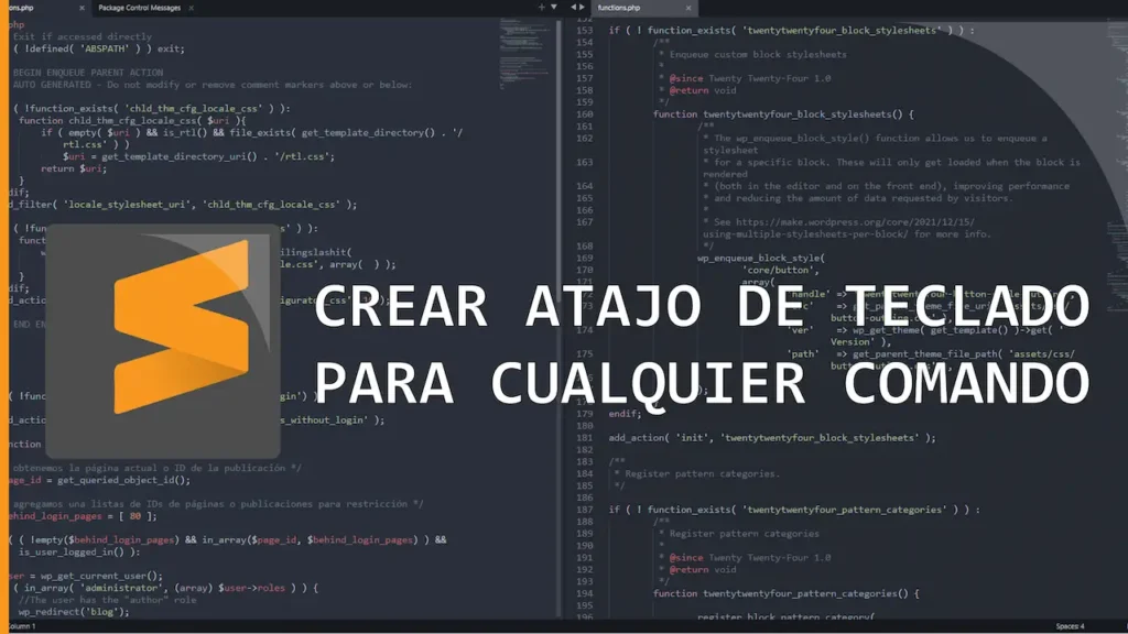 Baner Atajo de Teclado para cualquier Comando de Sublim Text